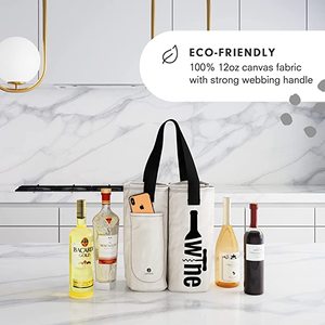 Ruthbag Tái Sử Dụng 12Oz Vải Vải Chai Rượu Vang Túi Tàu Sân Bay Dài Xử Lý 4 Ngăn Thư Mô Hình Rượu Vang Chai Caddy Chủ - Product Image 2