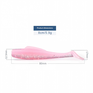 Señuelo Blando de Simulación de Gusano CHEERY T Tail con Ranura para Anzuelo, Resistente a Mordeduras, 8CM, para Pesca de Pez Mandarín, Lanzamiento Largo y Pesca <span class=keywords><strong>DropShot</strong></span> - Product Image 2