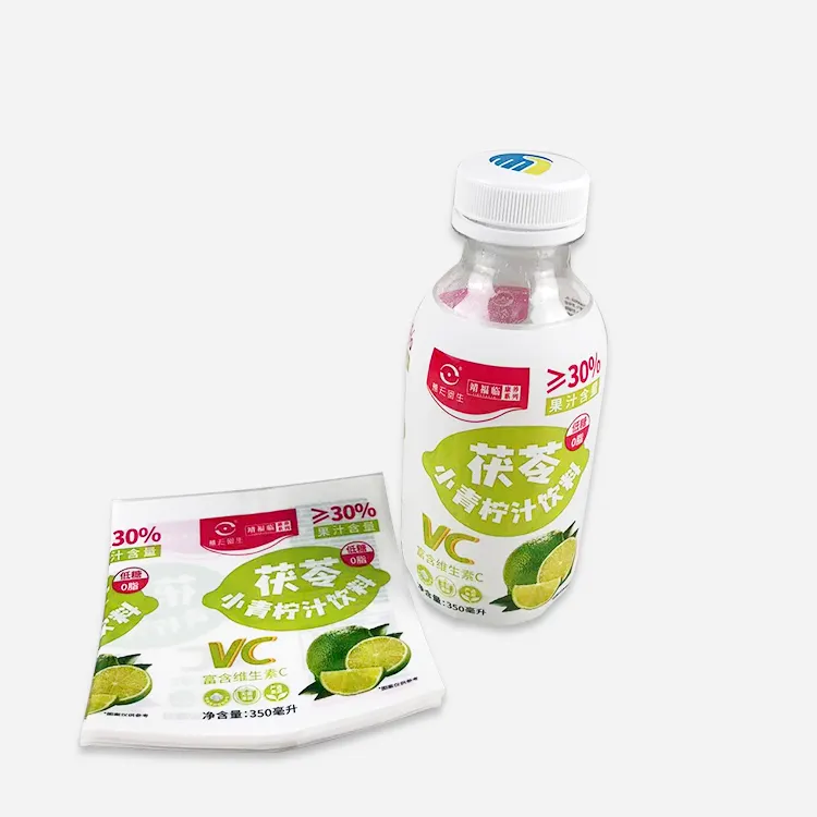 Aangepaste Krimpkous Label Krimpfolie Etiket Voor Water Drank Sap Fles Sticker Afdrukken