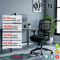 Chaise de bureau ergonomique en maille, confortable, pivotante, inclinable, avec accoudoirs 3D et soutien lombaire réglable