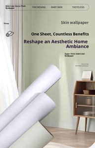 Papier peint auto-adhésif imperméable et résistant à l'humidité en PVC mat de couleur unie en gros pour chambre à coucher, dortoir, chambre locative - Product Image 3