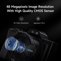 Appareil photo numérique hybride 5K 48MP avec autofocus, idéal pour le vlogging et les vidéos YouTube, doté d'un objectif frontal, d'un flash, d'un écran arrière et d'un capteur CMOS pour une qualité d'image exceptionnelle.