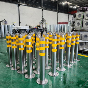 Barrière de signalisation routière, couvercle de <span class=keywords><strong>barricade</strong></span> de stationnement extérieur, poteau de signalisation, poteau de signalisation en acier inoxydable argenté, facile à installer, personnalisable - Product Image 2