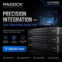 PADOCK Console de mixage numérique professionnelle 12 canaux - 99 effets DSP avec Bluetooth - MJ-1604