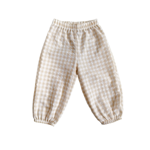 Pantalons en vichy pour enfants, garçons et filles, taille élastique, pantalon ample à carreaux, décontracté, printemps, automne, bas de pantalon, pantalon de survêtement - Product Image 4