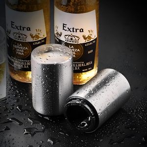 Nuevo abridor de botellas de cerveza automático de acero inoxidable con imán, regalo de boda elegante con tapa de botella. - Product Image 4