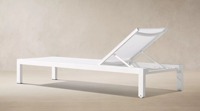 Chaise longue d'extérieur en aluminium blanc avec revêtement en poudre, dossier réglable, chaise longue de patio avec tissu en maille pour le bord de la piscine