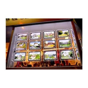 Wall hanging slim acrylic crystal LED light box picture display led lighted advertising signs