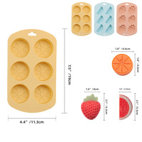 Moule en silicone pour chocolat en forme de fruit 3D, pastèque, cœur, glace, bonbons gélifiés en forme de fruit