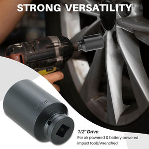 9-टुकड़ा 1/2 \ "ड्राइव मीट्रिक 6-पॉइंट सॉकेट CR-MO सेट 29 मिमी-38 मिमी गहरे प्रभाव सॉकेट-स्पिंडल एक्ल नट वाहन उपकरण के साथ - Product Image 5