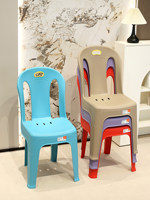 Chaise de salle à manger monobloc en plastique épaissi, style luxe léger, pour usage commercial, avec dossier, empilable et facile à ranger, de Guangdong