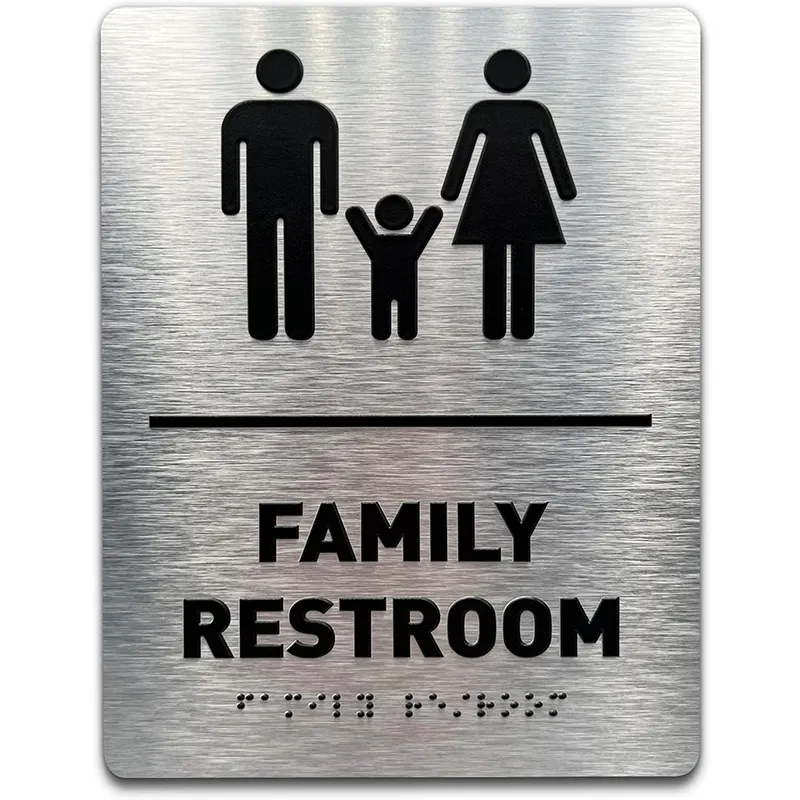 Toptan özel arapça tuvalet işareti Braille ve dokunsal işaretler Ada otel odası için akrilik banyo işareti