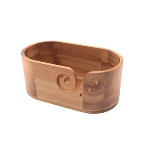 12x6.2x6" Wooden Yarn Bowl, <strong>Knitting</strong> Bowl with Storage, Crochet <strong>Wool</strong> <strong>Holder</strong> with Storage Crochet <strong>Wool</strong> <strong>Holder</strong> Bowl - Product Image 1