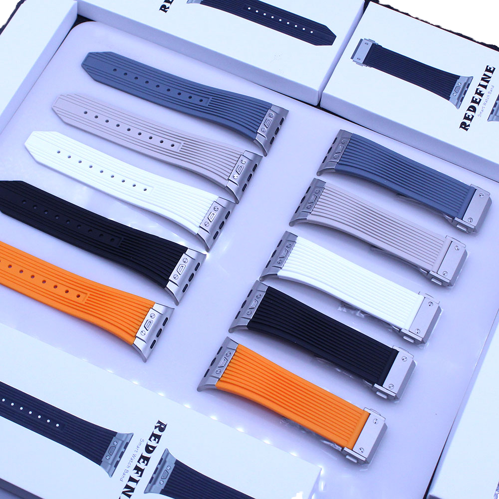 Роскошные Apple Watch 10 Ультра ремешок для мужчин 49 мм умный браслет из титана 46 мм FKM жидкий силикон 45 мм