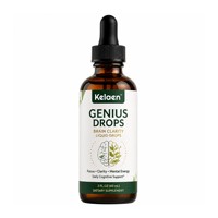 Gouttes Liquides Nootropiques avec Citicoline, Rhodiola, B12, Crinière de Lion pour la Mémoire, la Concentration et la Clarté Mentale – Soutien Cérébral – Gouttes Genius