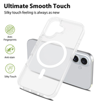 Coque de protection transparente mate de luxe antichoc pour iPhone 16 15 14 13 12 Pro Max, étui magnétique, charge sans fil