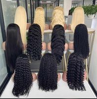 Perruque frontale HD en dentelle, cheveux humains brésiliens vierges lisses couleur 99j, sans colle, pour femmes noires