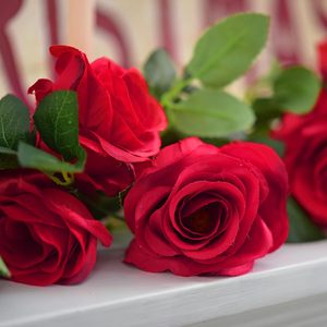 Guirlande de roses artificielles rouges en soie pour décoration de mariage, arche, jardin et fond de scène - Product Image 5