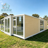Bâtiment commercial modulaire préfabriqué de 40 pieds, design High Cube, extensible, avec espace vertical supplémentaire pour bureaux