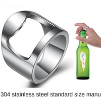 Ouvre-bouteille en acier au titane pour hommes d'usine personnalisé mode forme géométrique en acier inoxydable ouvre-bouteille de bière anneau