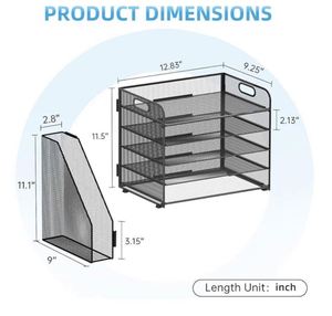 5-Tier Desk <b>Organizer</b> with <b>File</b> Holder Desk <b>Organizers</b> and Accessories Paper <b>Organizer</b> Mesh Desktop <b>File</b> <b>Organizer</b> - Product Image 2