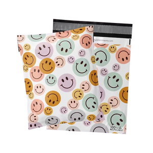 Buste Postali Riciclabili con Faccine Sorridenti, Conformi alle Norme EU PPWR California SB54, Buste Ecologiche per Spedizioni - Product Image 2