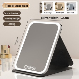 Espejo de maquillaje LED de escritorio, espejo portátil plegable con luz, espejo de tocador con iluminación suplementaria, espejo para dormitorio y oficina - Product Image 5