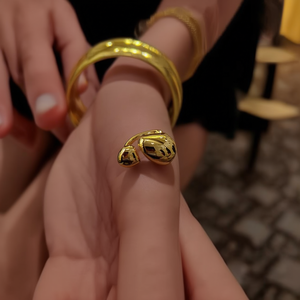 Fashion <b>Rings</b> 316L Stainless Steel PVD Gold Plating Sustainable Resistant Jewelry For Women Men - Product Image 3