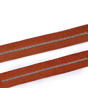 Fermeture éclair métallique à 5 grandes dents, double curseur réversible pour sacs de vêtements, ouverture étanche - Product Image 1