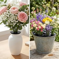 Support floral pour cimetière avec piquet de fixation au sol, vase à fleurs pour tombe, support floral pour pierre tombale, pour décoration de pelouse et de jardin