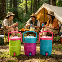 Glacière en plastique écologique de 12 oz avec robinet, paille et poignée de transport pour boissons chaudes/froides