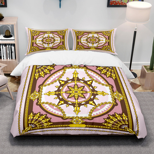 Juego de cama de poliéster 100% con estampado 3D de diseñador, 3 uds., funda nórdica de estilo árabe y sábana de Hotel, venta al por mayor ofrecida - Product Image 6
