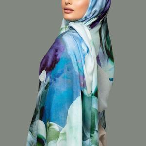 Ladies' Custom Logo Muslim <b>Print</b> Modal Hijab Modest Scarf Customizable Breathable Lightweight <b>Islamic</b> Durable Fashion - Product Image 1