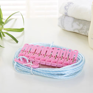 Đầy Màu sắc duy nhất mùa xuân kẹp áo Set 10 Nhựa chốt với <span class=keywords><strong>2</strong></span> Meter Nylon Rope thuận tiện treo cho ngoài trời - Product Image 3