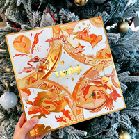 Boîte cadeau carrée de luxe personnalisée avec estampage doré, emballage rigide en papier pour chocolats et dattes du Ramadan et de l'Aïd, et emballage cadeau haut de gamme