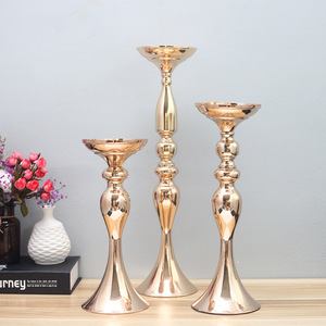 Elegant Curve Gold Metal <strong>Candle</strong> Holder Dual-Use Wedding Flower Arrangement and Dinner Fashion-Designed Elegant <strong>Lantern</strong> &amp; Jar - Product Image 1