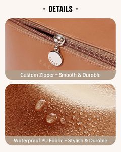 Bolsa de Maquillaje de Viaje, Gran Capacidad, Impermeable, de Cuero PU, Apertura Plana, Portátil, para Cuidado de la Piel - Product Image 5