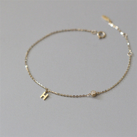 Bracelet minimaliste pour filles, nouveau design tendance, argent 925, bracelet à breloques avec 26 lettres pour femmes