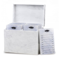 Boîte de rangement et de présentation pour cils en acrylique, motif marbre blanc chic, personnalisée RAYYI