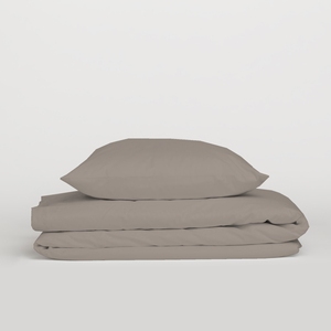 Juego de funda nórdica de percal de algodón 100% con sábana y funda de almohada, ropa de cama gris duradera y cómoda, Selección cuidadosa - Product Image 1