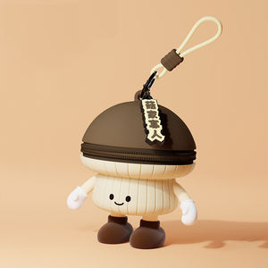 Bolsa de Almacenamiento de Monedas de Silicona con Forma de Dibujos Animados, Regalo Novedoso, Mini Llaveros, Audífonos, Lápiz Labial, Diseño de Vegetales Impreso con UV para Niños - Product Image 6