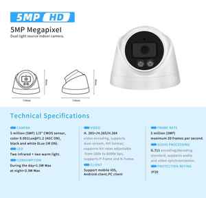 Telecamera IP Dome HD da Interno 2MP 4MP 5MP con Visione Notturna CMOS CCTV Cloud HIK, Prezzo di Fabbrica OEM, 1 Anno di Garanzia per Sicurezza Domestica - Product Image 6