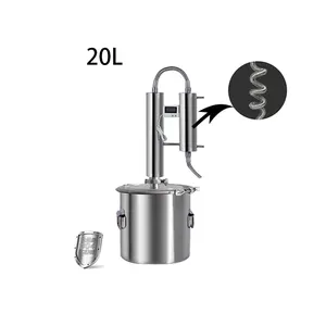 Máquina de fazer água de rosas 20l, distiller de aço inoxidável 304 para fazer água de flor em casa distiller de álcool