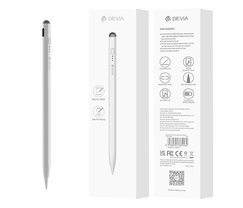 Devia bán buôn phổ đầy đủ tương thích máy tính bảng hoạt động Stylus Pen cho iPad Android điện thoại