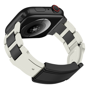 Correa de reloj inteligente de goma de acero inoxidable con diseño mejorado para <span class=keywords><strong>Apple</strong></span> <span class=keywords><strong>Watch</strong></span> 49mm 45mm <span class=keywords><strong>44mm</strong></span> 41mm Ultra Series 9 8 <span class=keywords><strong>7</strong></span> Band - Product Image 1