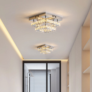 <b>Square</b> <b>Ceiling</b> <b>Light</b> <b>Led</b> Crystal Chandelier For Entryway Hallway Balcony Modern Minimalist Design - Product Image 1