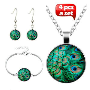 ชุดเครื่องประดับ LGBT ลายธงรุ้ง ดอกทานตะวัน ประดับอัญมณี โดมแก้ว สร้อยข้อมือ ต่างหู สร้อยคอ สำหรับผู้หญิงและผู้ชาย - Product Image 2