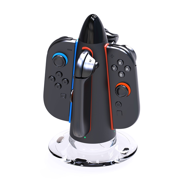 With Play-While-Charge Feature Crystal Base & Multi-Color RGB Light ABS  Station Game Accessories NS2 Charging Dock