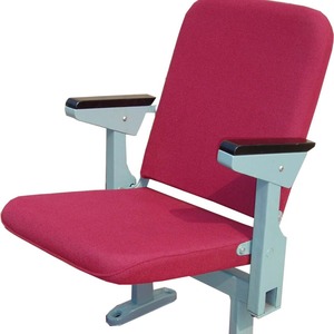 Silla Plegable para Auditorio, Tapizada en Tela Roja, con Estructura de Acero, para Salas de Conferencias Escolares - Product Image 1