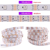 Bande LED WS2815 12V RVB pleine couleur à pixel unique adressable individuellement, étanche IP20, Ra80 CRI, dimmable, fonction Break-and-resume
